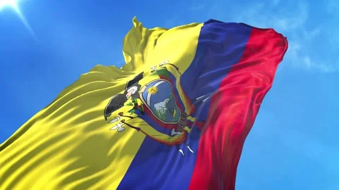 Ecuador Flag Low Angle View Stock Footage 295689532