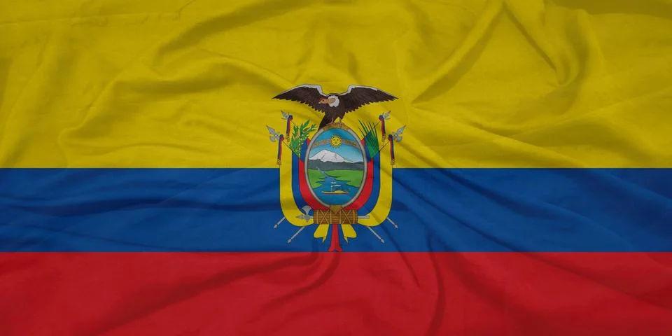 Ecuador Flag moving in wind イラスト素材