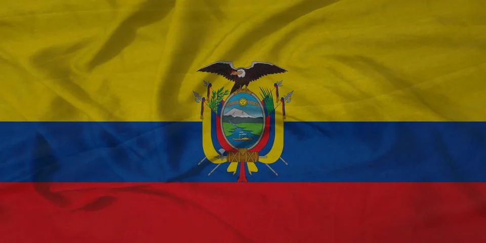 Ecuador   Flag rippling sky texture Illustrazione stock