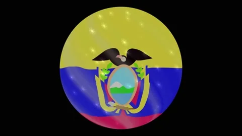 Ecuador flag in a round ball rotates. Flicker and shine. Animation loop Stock Footage 145857607