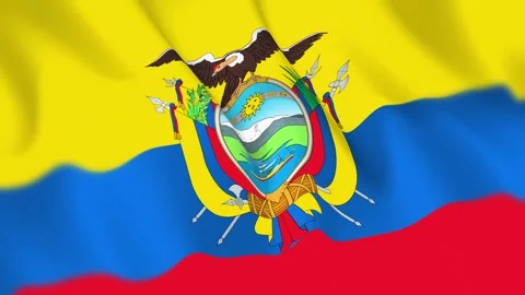 Ecuador Flag Seamless Loop 4k 60fps on Sky Background Stock Footage 340351798