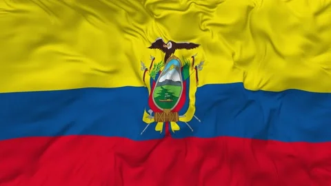 Ecuador Flag Seamless Looping Background Waving Slow Motion Stock Footage 234117172