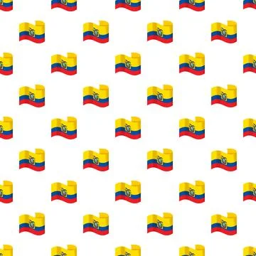 Ecuador flag seamless pattern for patriotic background Stock Illustration