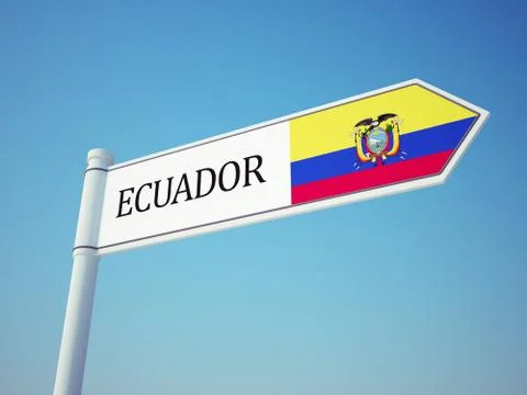 Ecuador Flag Sign Stock Illustration