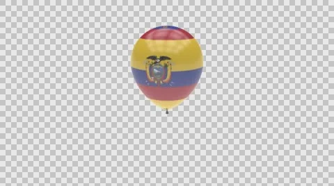 Ecuador flag textured balloon rotating Alpha Video stock 61396791