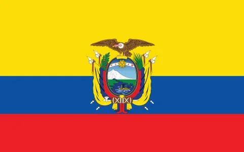 Ecuador flag vector graphic. Rectangle Ecuadorian flag illustration. Ecuador  Stock-Illustration