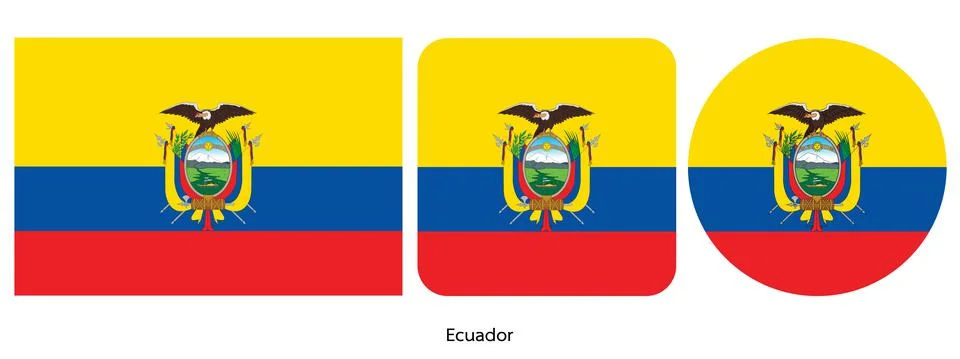 Ecuador flag, vector illustration Stock Illustration