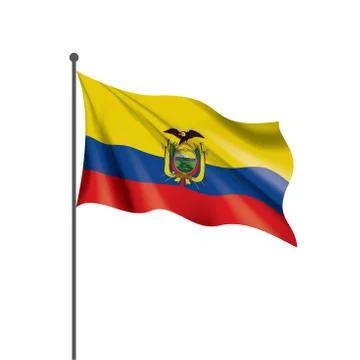 Ecuador flag, vector illustration on a white background Stock Illustration