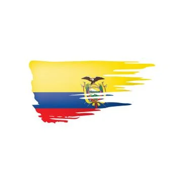 Ecuador flag, vector illustration on a white background. Stock Illustration