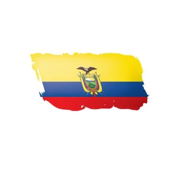 Ecuador flag, vector illustration on a white background. Stock Illustration