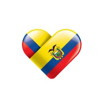 Ecuador flag, vector illustration on a white background Stock Illustration
