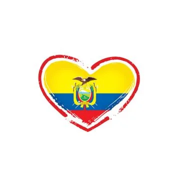 Ecuador flag, vector illustration on a white background Stock Illustration