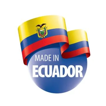 Ecuador flag, vector illustration on a white background Stock Illustration