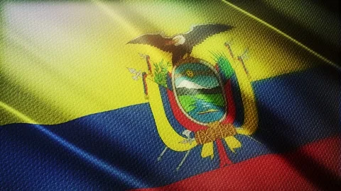 Ecuador flag is waving 3D animation. Ecuador flag waving in the wind. Stock Footage 142223707
