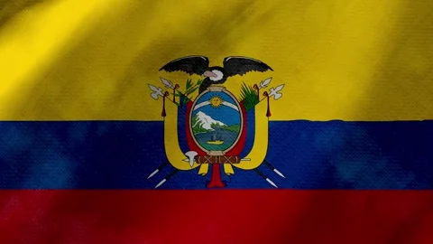 Ecuador flag waving background with real fabric texture 스톡 동영상 291601088