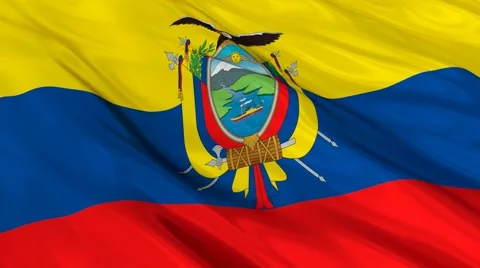 Ecuador flag waving. Seamless Video stock 48688921