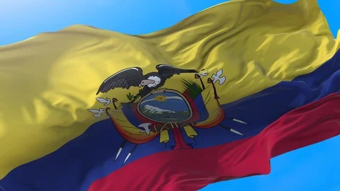 Ecuador flag waving in wind 4K. Vídeo Stock 117445461