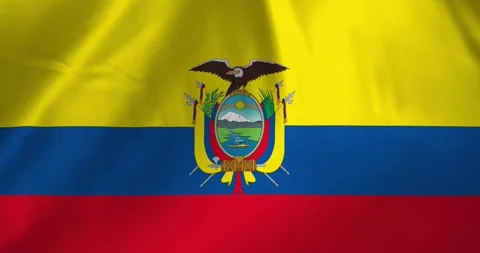 Ecuador flag waving with the wind background loop video animation Video stock 327171883