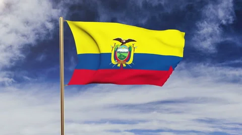 Ecuador flag waving in the wind. Green screen, alpha matte. Loopable animation Stock Footage 48627910