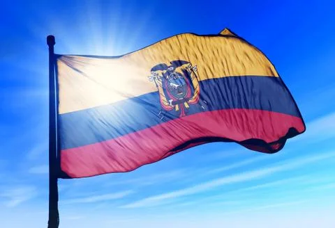 Ecuador flag waving on the wind Stock Illustration