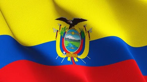 Ecuador flag waving on wind. Stock Illustration