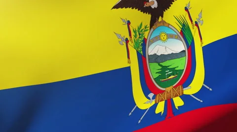 Ecuador flag waving in the wind. Looping sun rises style.  Animation loop Stock-Footage 48627803