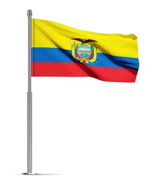 Ecuador flag on white background Stock Illustration