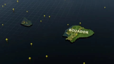 Ecuador Full Area 3D Map With Animation Stock Footage 305187388