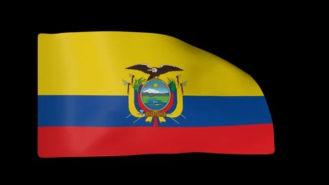 Ecuador Full Flag plus Alpha Channel Video stock 87238416