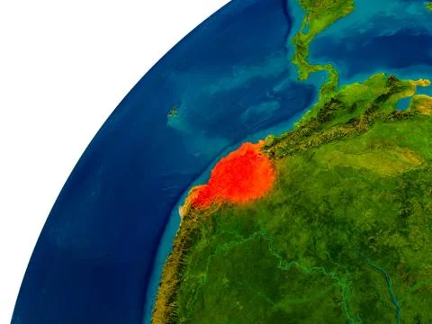 Ecuador on globe Stock Illustration