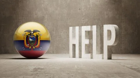 Ecuador. Help  Concept. Stock Illustration