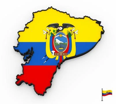 Ecuador high detailed 3D map Stock Illustration