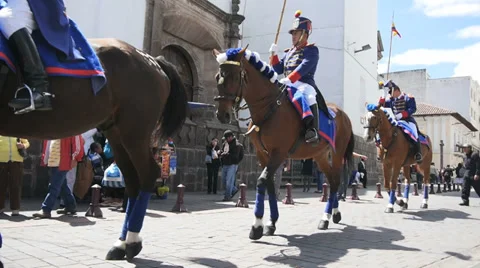 Ecuador horses start parade Stock Footage 35128707