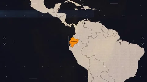 Ecuador HUD News Map Stock Footage 343467392