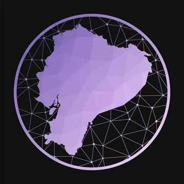 Ecuador icon. Vector polygonal map of the country. Ecuador icon in geometri.. Foto stock