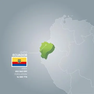 Ecuador information map. Stock Illustration
