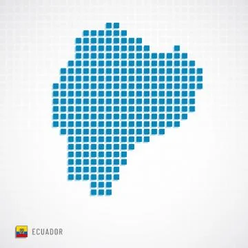 Ecuador map and flag icon Illustrazione stock