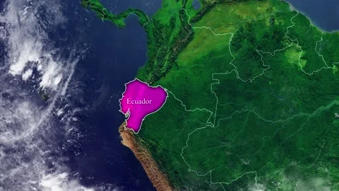 ECUADOR Map With Borders Stock Footage 318672947