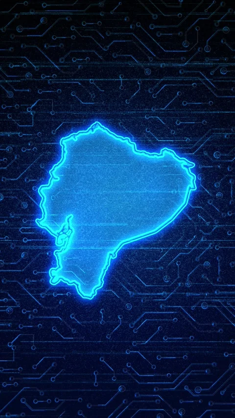 Ecuador Map Digital Technology Opener 스톡 동영상 336311477