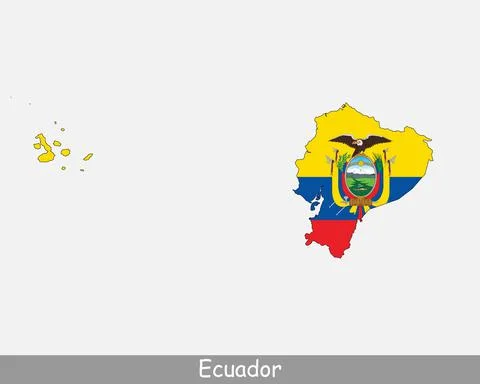 Ecuador Map Flag Stock Illustration
