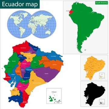 Ecuador map Stock Illustration