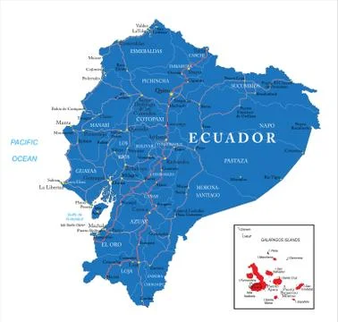Ecuador map Stock Illustration