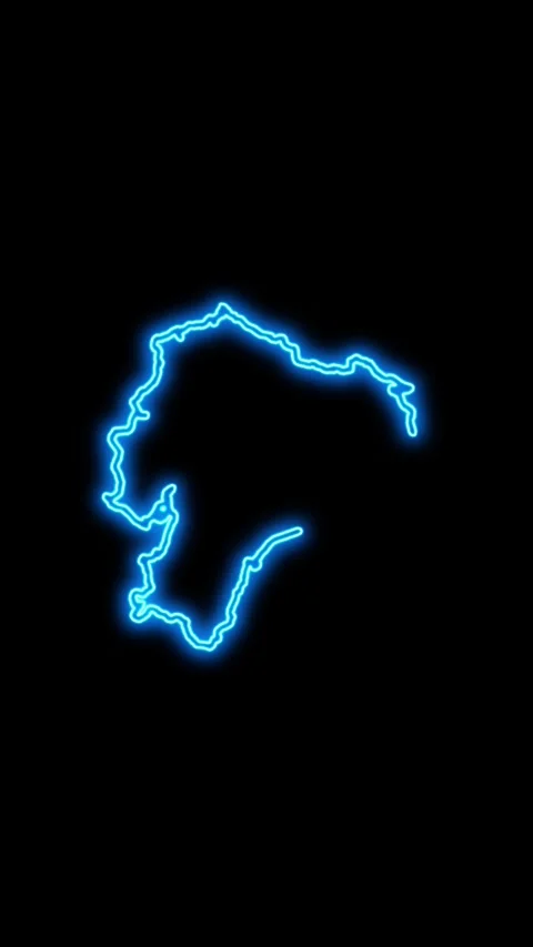 Ecuador Map Outline Neon Lights Stock Footage 333056201