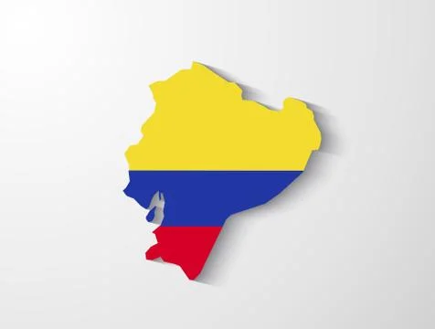 Ecuador map with shadow effect Stock Illustration