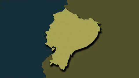 Ecuador map - solid. Shadow. Pattern. Stock Footage 148156244