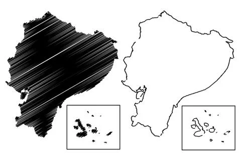 Ecuador map vector Stock Illustration