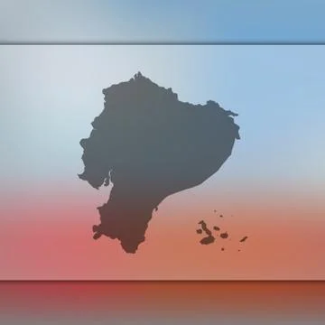 Ecuador map. Vector silhouette of Ecuador map. Blurred background Stock Illustration