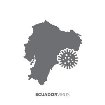 Ecuador map with a virus microbe. Illness and disease outbreak Stock-Illustration
