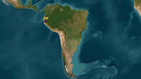 Ecuador map with waving flag Stock Footage 294127179