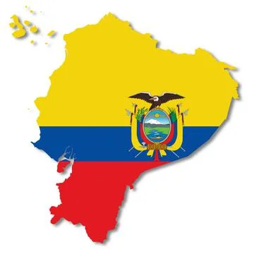 Ecuador map on white background 3d illustration with clipping path Stock Illustration